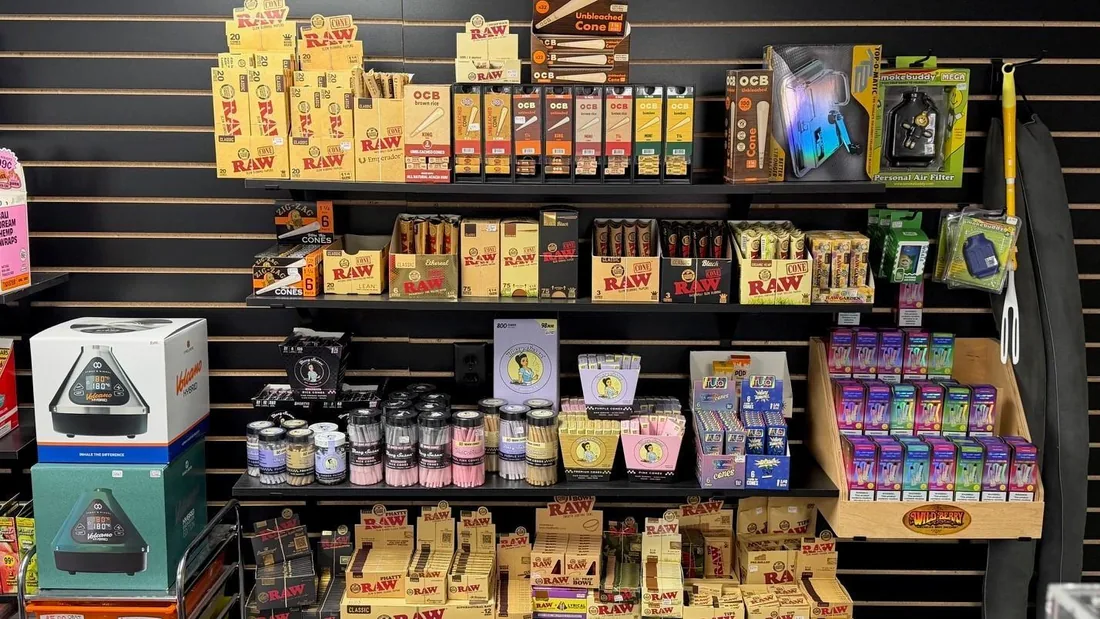 RAW, OCB and wrap shelves at the Appleton store